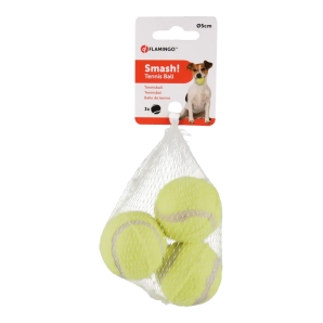 Tennisbal geel - 5cm - 3 stuks - Hondenspeelgoed