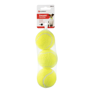 Tennisbal geel - 6cm - 3 stuks - Hondenspeelgoed