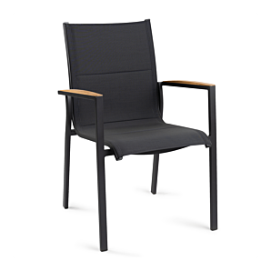 Tuinstoel Foxx - Teak Stapelbare stoel - Charcoal