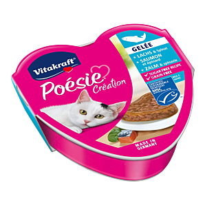 Vitakraft Poésie - Zalm in spinazie gelei - 85g - Kattenvoer kattenvoer