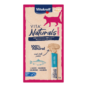 Vitakraft Vita Naturals - Liquid Snack Zalm - 5x15g - Kattenvoer kattenvoer