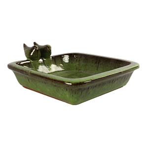 Vogelbad momo vierkant - 29x25x10,5cm - Groen