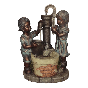 Waterornament Kinderen aan Pomp - 61,2cmcm hoog - Polystone