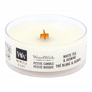 Woodwick White Tea & Jasmine Petite Candle - Geurkaars