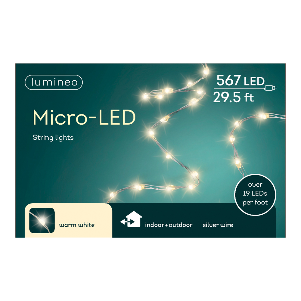 Draadverlichting Micro LED warm wit - - 567 lampjes - Zilver - Lumineo