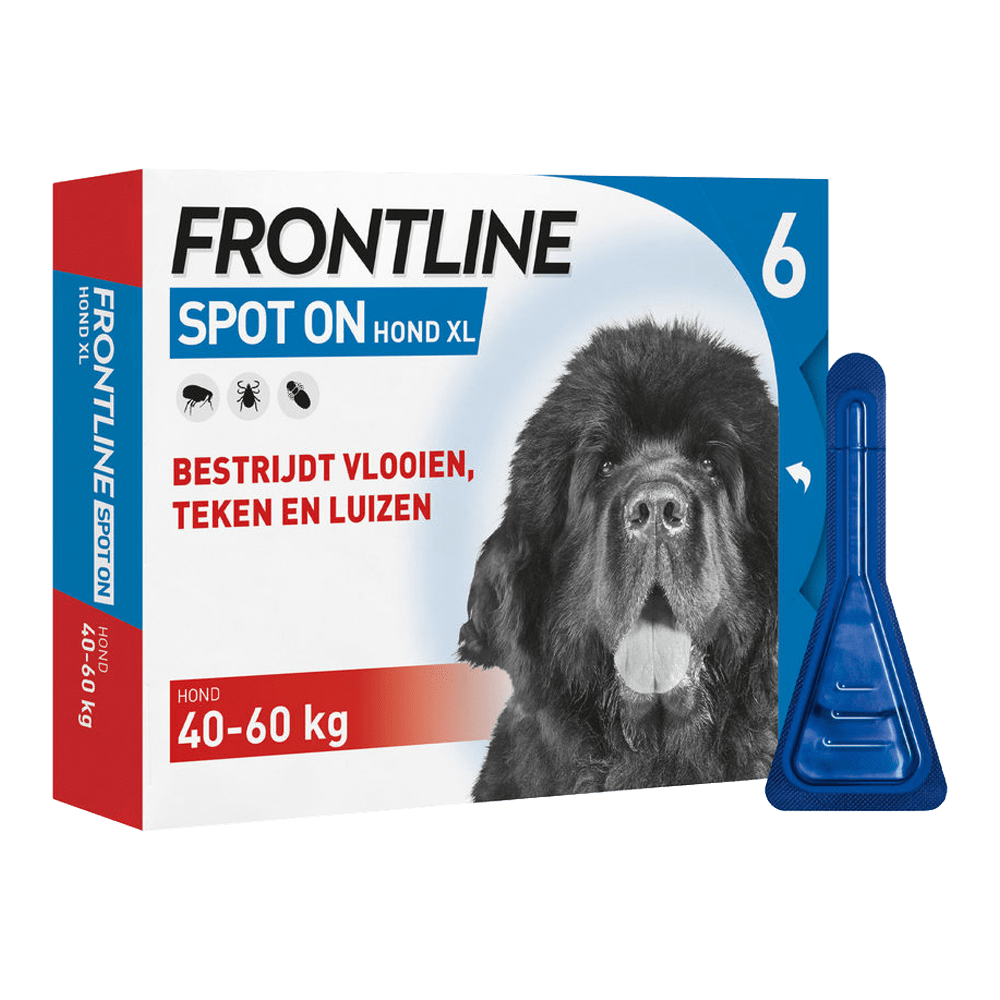 weduwnaar Initiatief het internet Frontline Spot on XL Hond - 40 tot 60kg - 6 pipet - Anti Vlooien, teken en  luizen