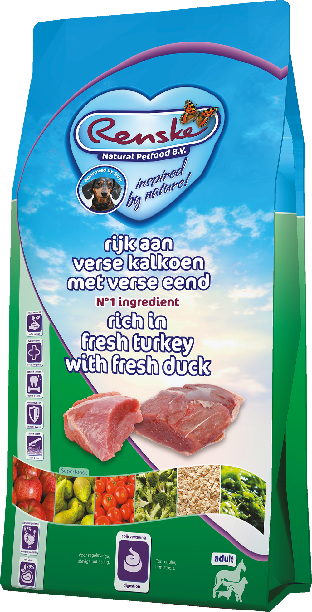Perfect knelpunt fee Renske Super Premium Droogvoer - Verse kalkoen/eend, graanvrij - Hondenvoer  - 600g