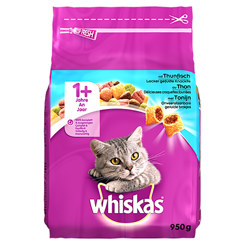 Vermindering Voorafgaan Buitenland Whiskas 1+ Adult Droge Brokjes - Tonijn - Kattenvoer - 950g